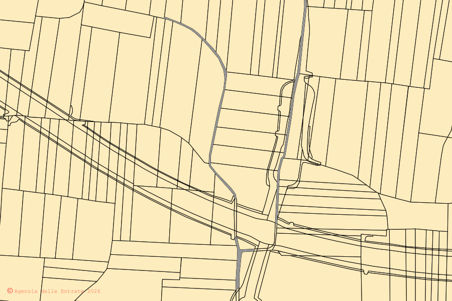 Mappa catastale del centro di Livorno Ferraris: particelle e fabbricati, cartografia Agenzia delle Entrate