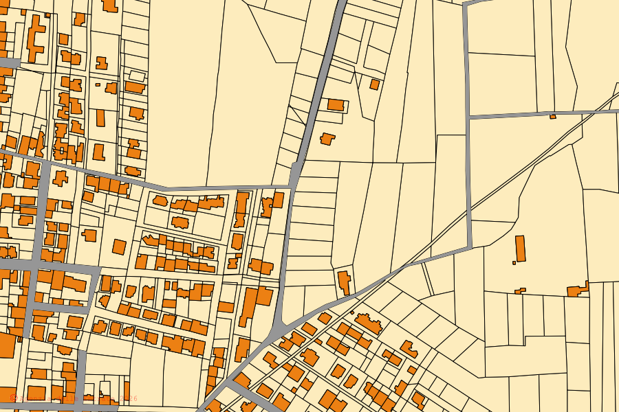 Mappa catastale del centro di Lizzano: particelle e fabbricati, cartografia Agenzia delle Entrate