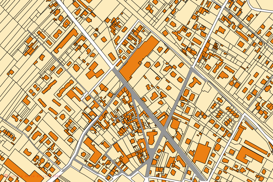 Mappa catastale del centro di Locate Varesino: particelle e fabbricati, cartografia Agenzia delle Entrate
