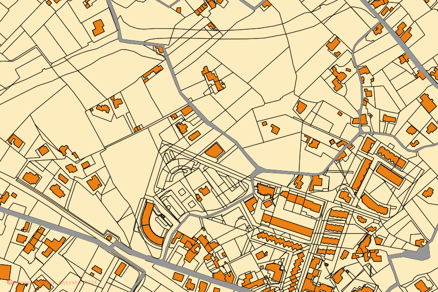 Mappa catastale del centro di Locorotondo: particelle e fabbricati, cartografia Agenzia delle Entrate