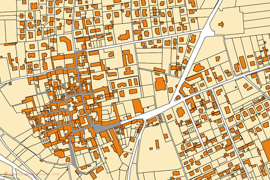 Mappa catastale del centro di Lonate Ceppino: particelle e fabbricati, cartografia Agenzia delle Entrate