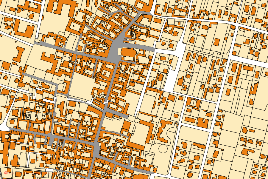 Mappa catastale del centro di Lonate Pozzolo: particelle e fabbricati, cartografia Agenzia delle Entrate