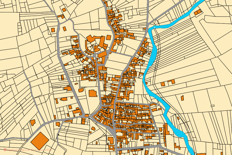 Mappa catastale del centro di Lozzolo: particelle e fabbricati, cartografia Agenzia delle Entrate