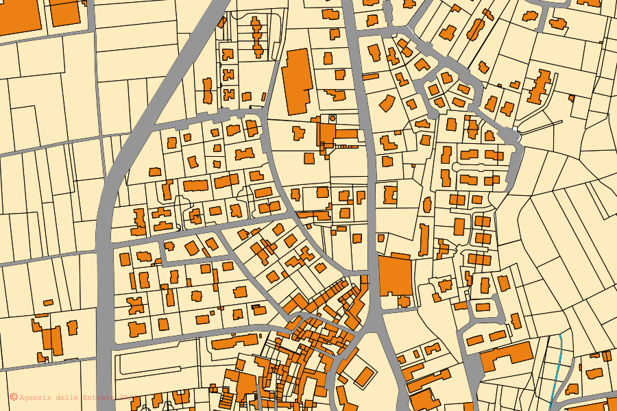 Mappa catastale del centro di Lurago Marinone: particelle e fabbricati, cartografia Agenzia delle Entrate
