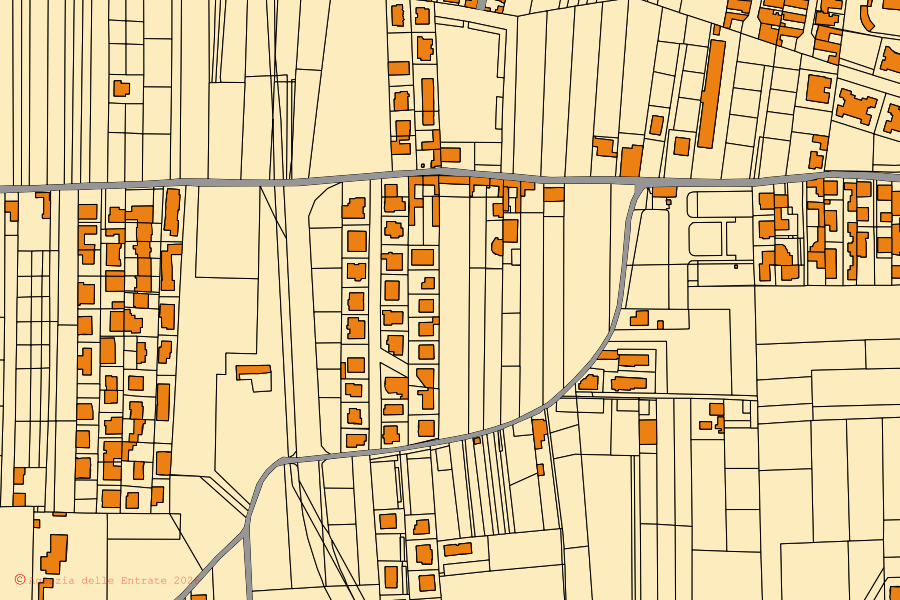 Mappa catastale del centro di Maddaloni: particelle e fabbricati, cartografia Agenzia delle Entrate