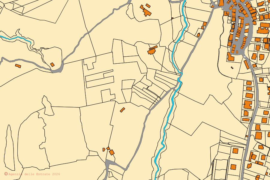 Mappa catastale del centro di Magliano Romano: particelle e fabbricati, cartografia Agenzia delle Entrate