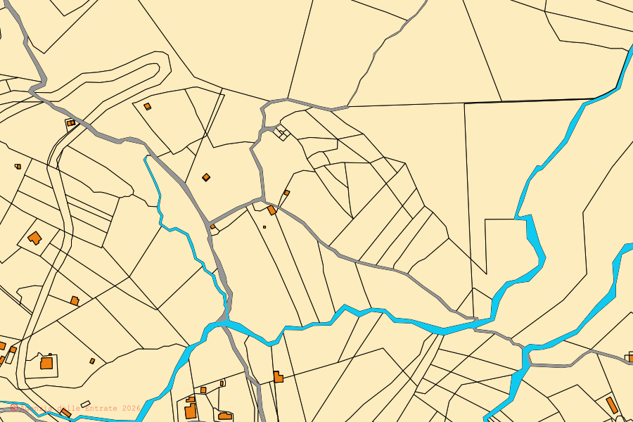 Mappa catastale del centro di Magliano Vetere: particelle e fabbricati, cartografia Agenzia delle Entrate