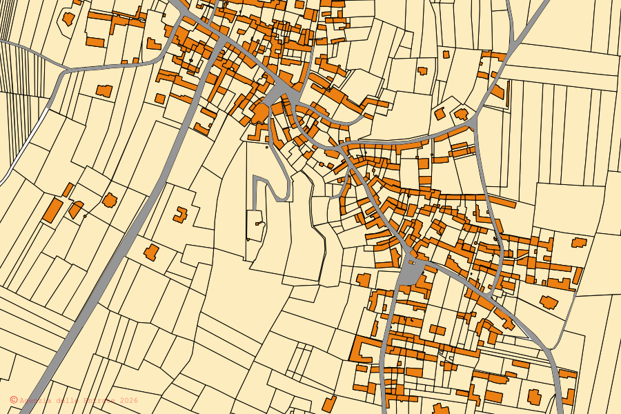 Mappa catastale del centro di Maglione: particelle e fabbricati, cartografia Agenzia delle Entrate
