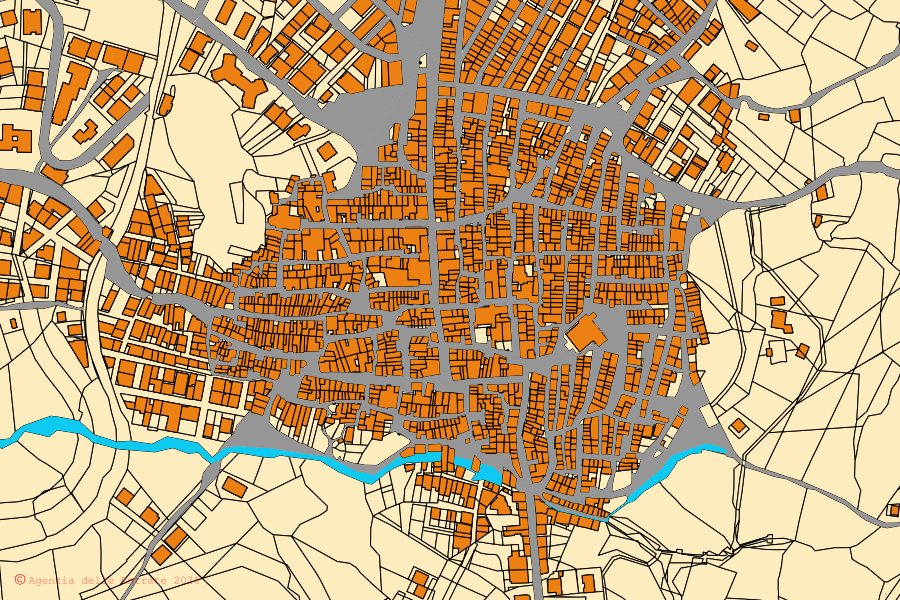 Mappa catastale del centro di Maletto: particelle e fabbricati, cartografia Agenzia delle Entrate