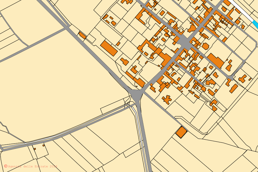Mappa catastale del centro di Mandello Vitta: particelle e fabbricati, cartografia Agenzia delle Entrate