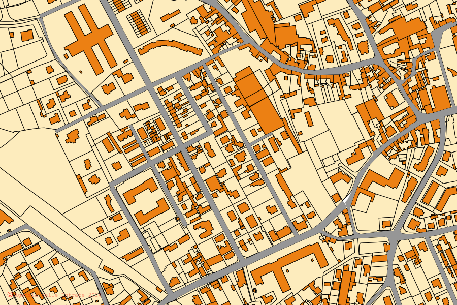 Mappa catastale del centro di Manzano: particelle e fabbricati, cartografia Agenzia delle Entrate