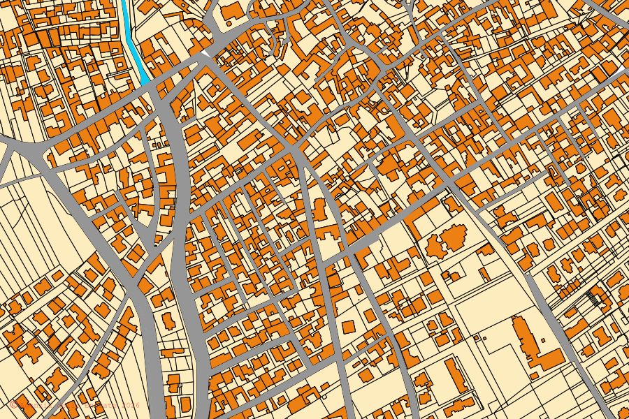 Mappa catastale del centro di Maracalagonis: particelle e fabbricati, cartografia Agenzia delle Entrate