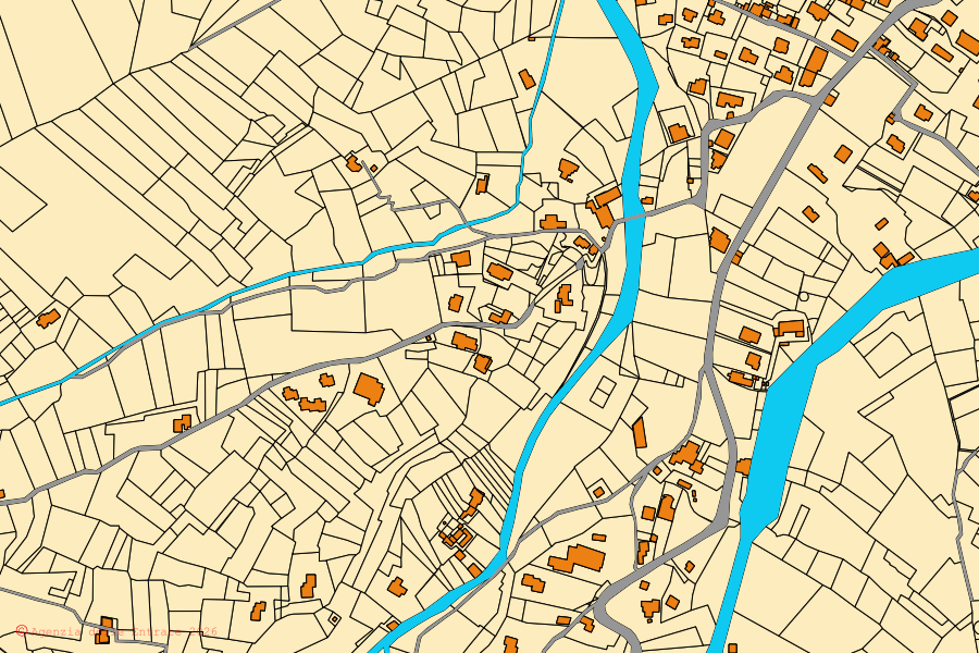 Mappa catastale del centro di Marciana Marina: particelle e fabbricati, cartografia Agenzia delle Entrate