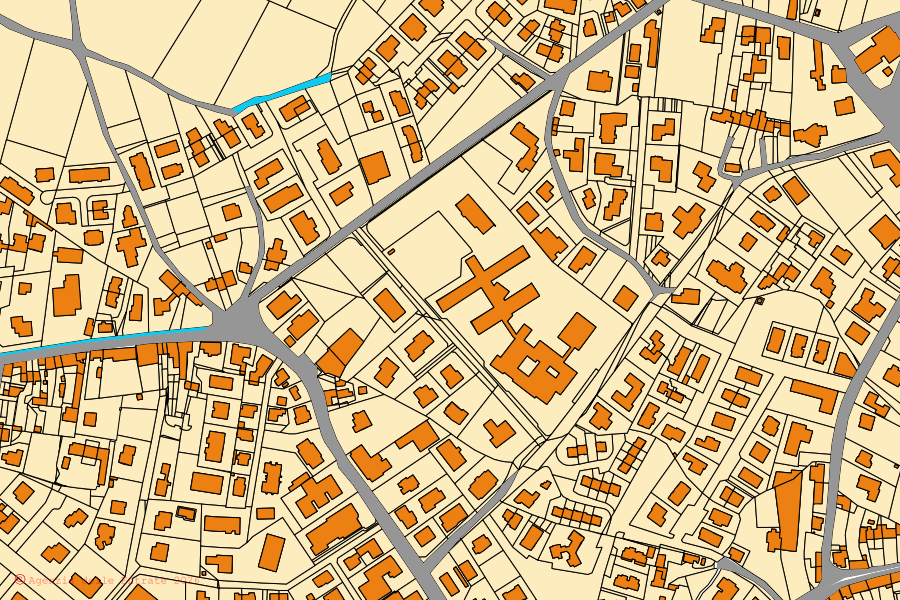Mappa catastale del centro di Mareno di Piave: particelle e fabbricati, cartografia Agenzia delle Entrate