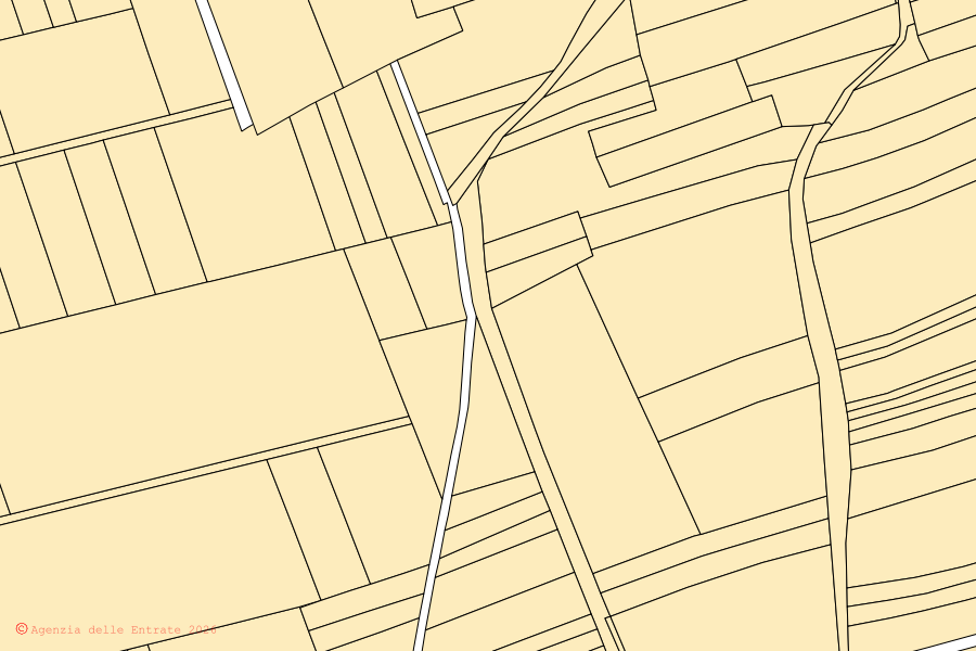 Mappa catastale del centro di Mariano del Friuli: particelle e fabbricati, cartografia Agenzia delle Entrate