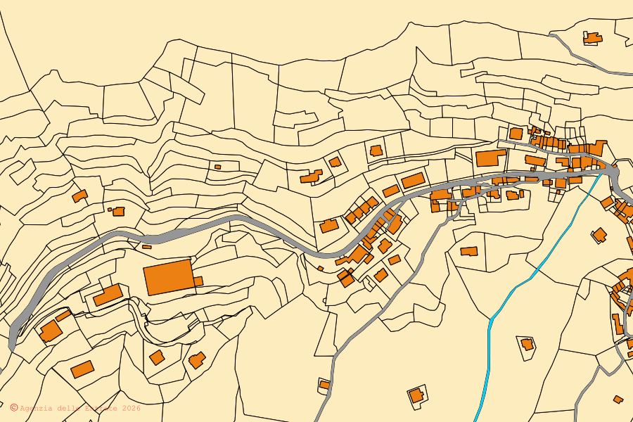 Mappa catastale del centro di Marmentino: particelle e fabbricati, cartografia Agenzia delle Entrate