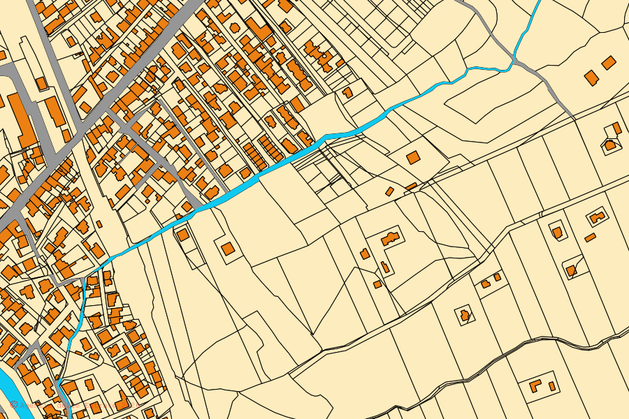 Mappa catastale del centro di Marrubiu: particelle e fabbricati, cartografia Agenzia delle Entrate