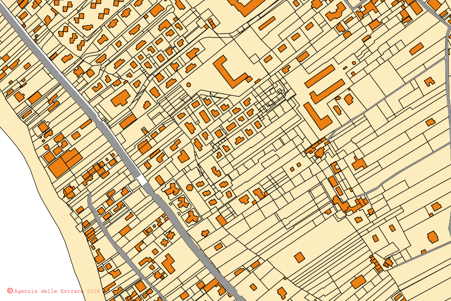 Mappa catastale del centro di Marsala: particelle e fabbricati, cartografia Agenzia delle Entrate