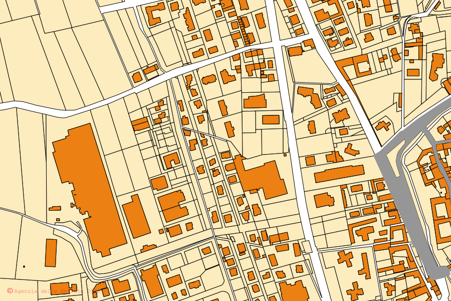 Mappa catastale del centro di Martinengo: particelle e fabbricati, cartografia Agenzia delle Entrate