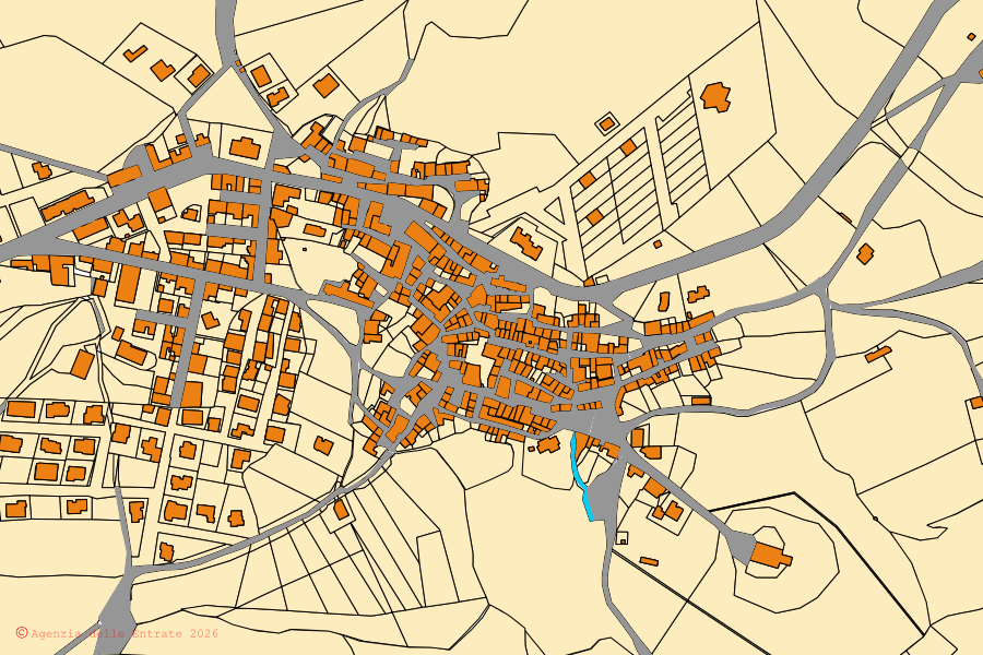Mappa catastale del centro di Martis: particelle e fabbricati, cartografia Agenzia delle Entrate