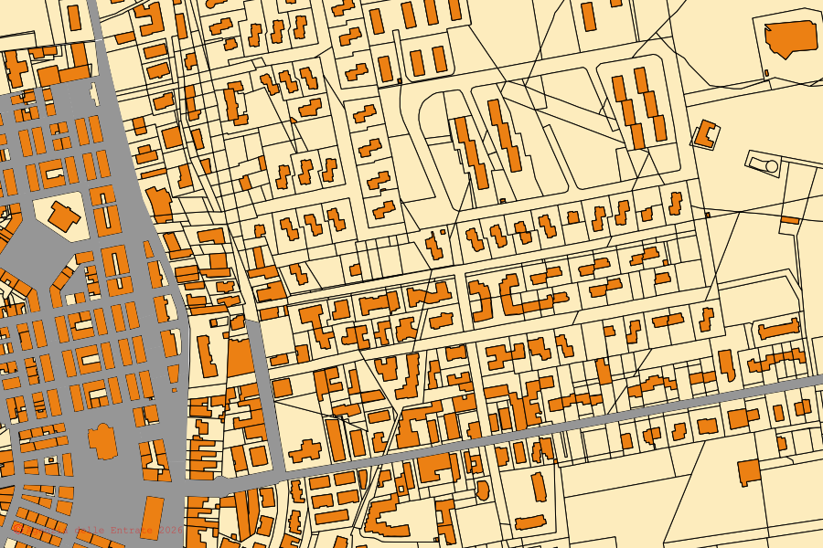 Mappa catastale del centro di Mascali: particelle e fabbricati, cartografia Agenzia delle Entrate