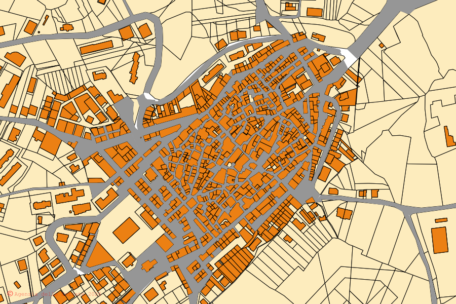 Mappa catastale del centro di Maschito: particelle e fabbricati, cartografia Agenzia delle Entrate