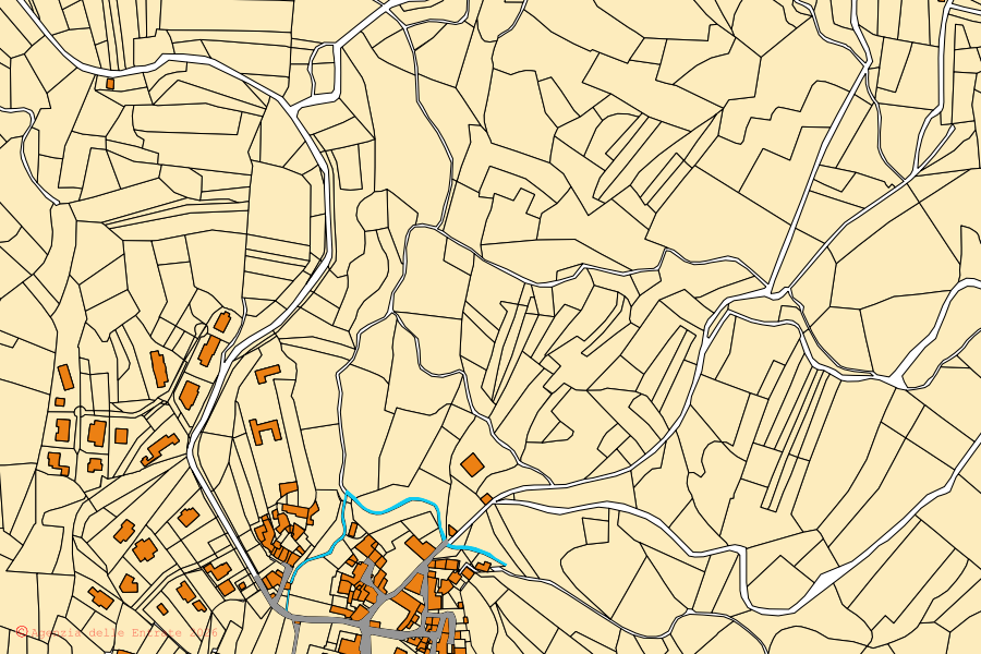 Mappa catastale del centro di Masciago Primo: particelle e fabbricati, cartografia Agenzia delle Entrate