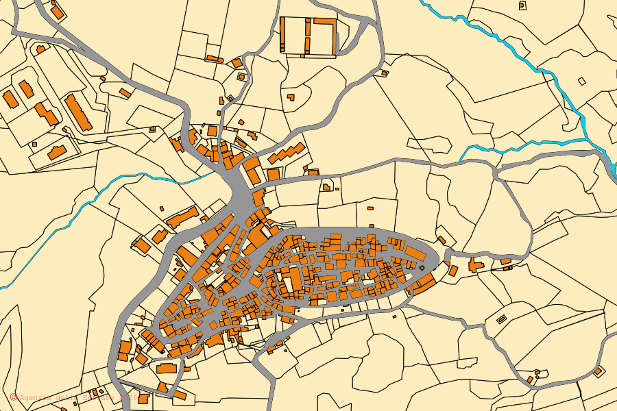 Mappa catastale del centro di Massa Marittima: particelle e fabbricati, cartografia Agenzia delle Entrate