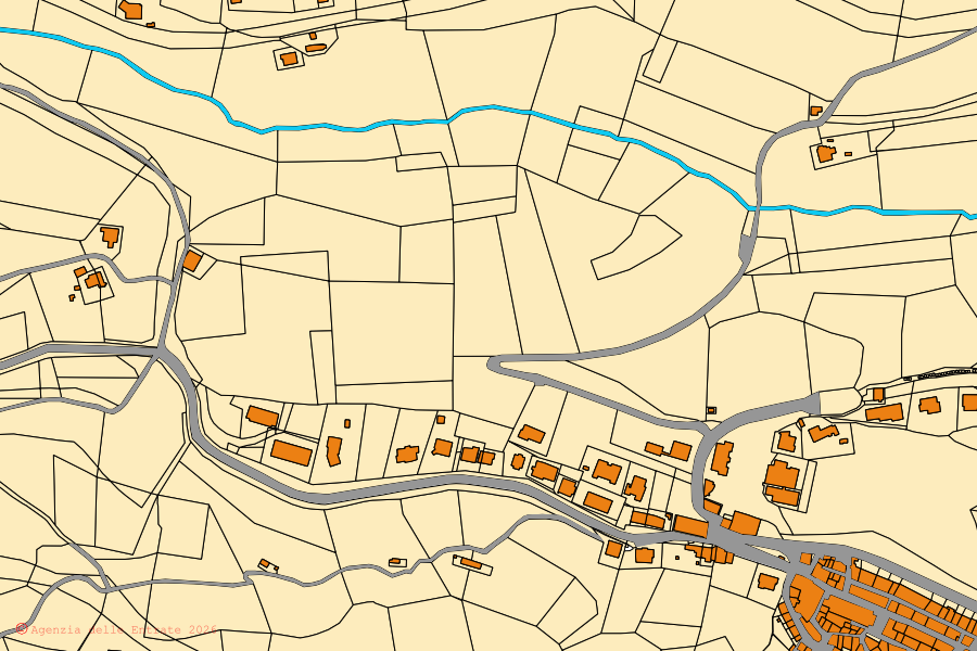 Mappa catastale del centro di Massignano: particelle e fabbricati, cartografia Agenzia delle Entrate