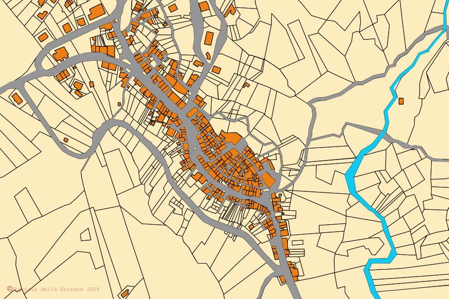 Mappa catastale del centro di Matrice: particelle e fabbricati, cartografia Agenzia delle Entrate