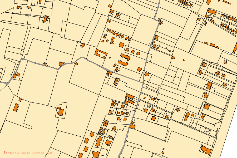 Mappa catastale del centro di Mattinata: particelle e fabbricati, cartografia Agenzia delle Entrate