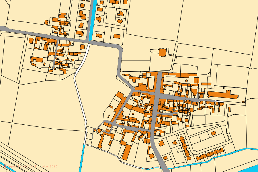 Mappa catastale del centro di Meleti: particelle e fabbricati, cartografia Agenzia delle Entrate