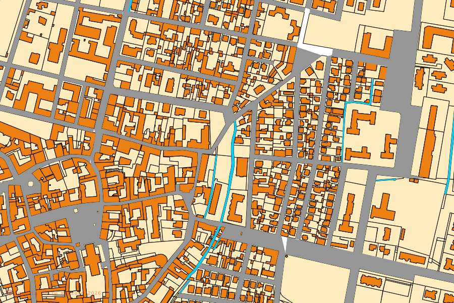 Mappa catastale del centro di Melzo: particelle e fabbricati, cartografia Agenzia delle Entrate