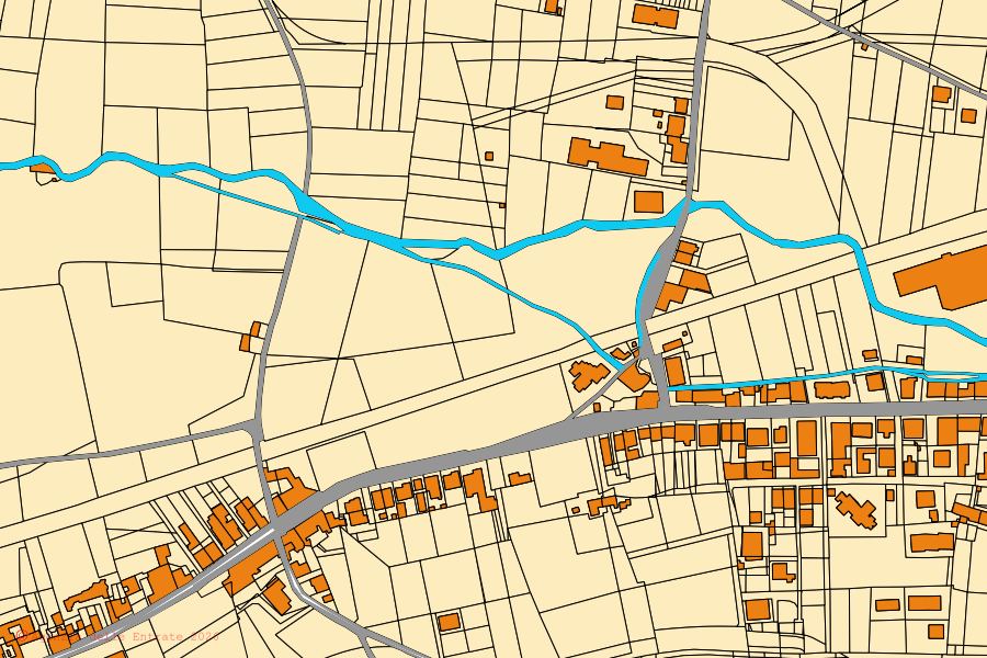 Mappa catastale del centro di Mercato San Severino: particelle e fabbricati, cartografia Agenzia delle Entrate