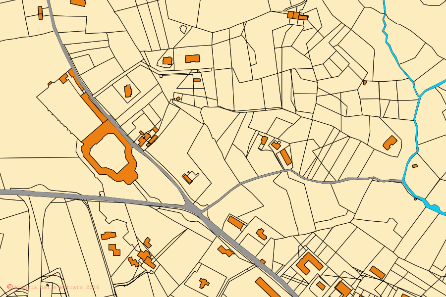Mappa catastale del centro di Mercogliano: particelle e fabbricati, cartografia Agenzia delle Entrate