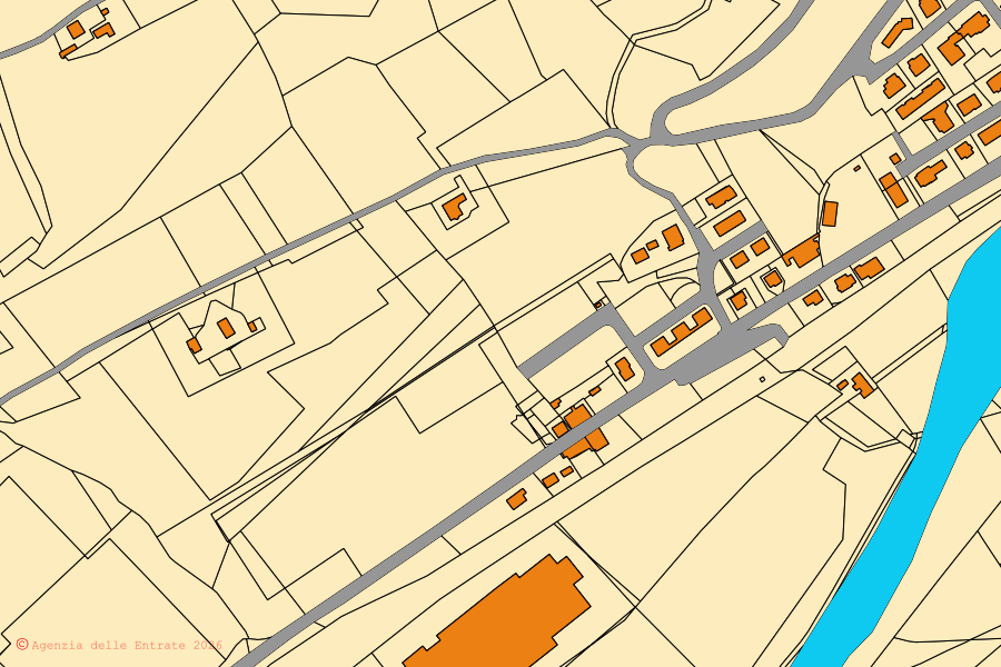 Mappa catastale del centro di Mergo: particelle e fabbricati, cartografia Agenzia delle Entrate