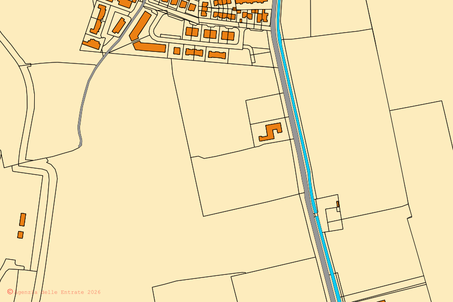 Mappa catastale del centro di Merlino: particelle e fabbricati, cartografia Agenzia delle Entrate