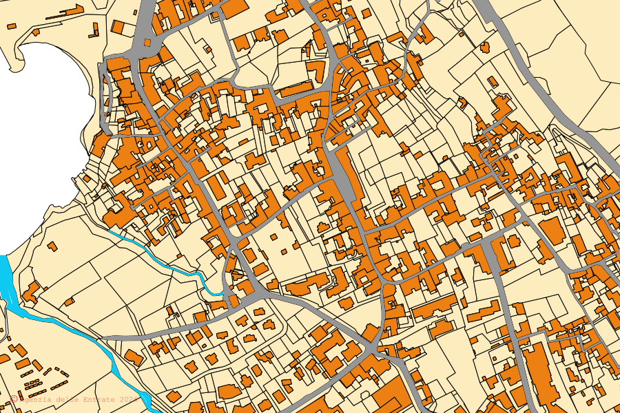 Mappa catastale del centro di Meta: particelle e fabbricati, cartografia Agenzia delle Entrate