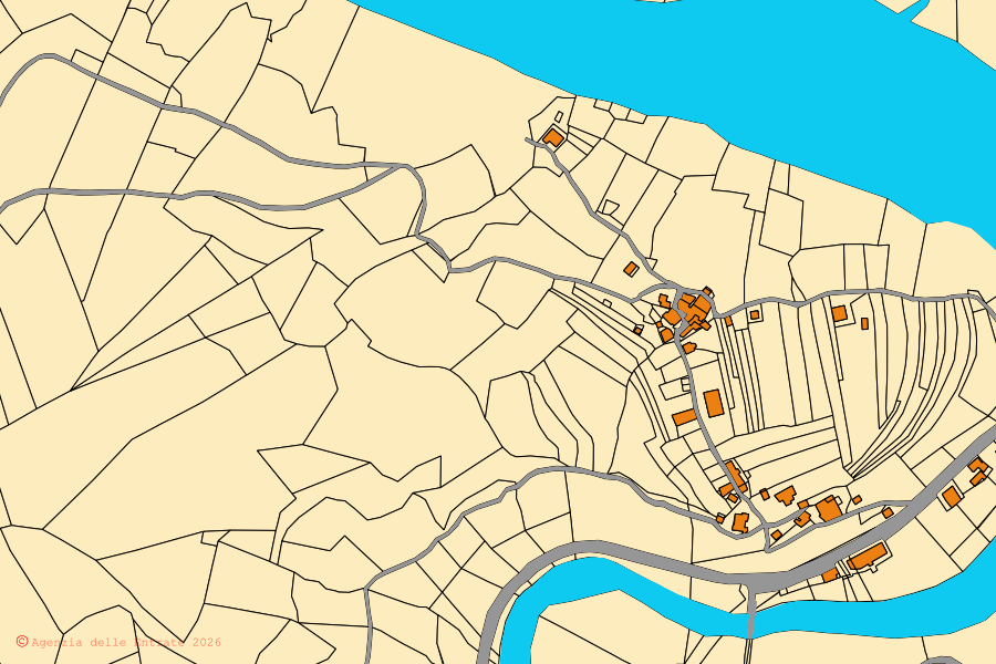 Mappa catastale del centro di Millesimo: particelle e fabbricati, cartografia Agenzia delle Entrate