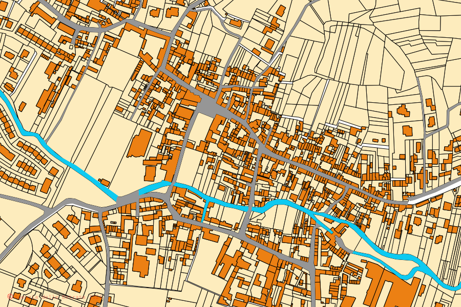 Mappa catastale del centro di Miradolo Terme: particelle e fabbricati, cartografia Agenzia delle Entrate