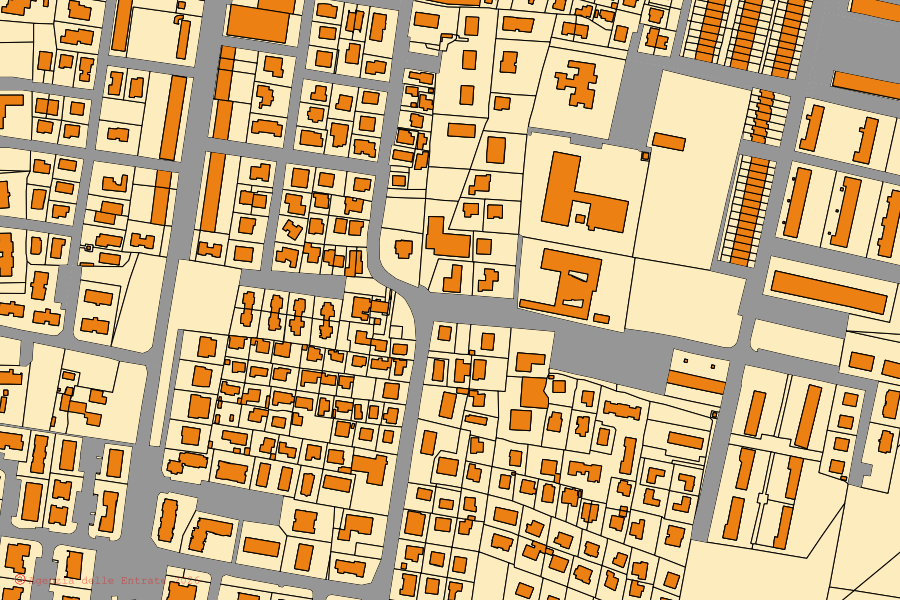 Mappa catastale del centro di Mirano: particelle e fabbricati, cartografia Agenzia delle Entrate