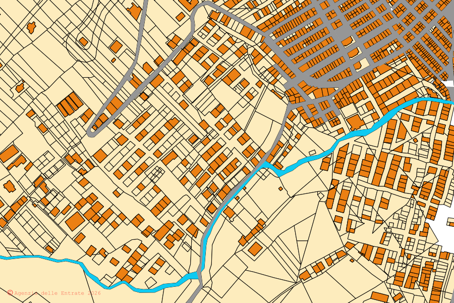 Mappa catastale del centro di Misilmeri: particelle e fabbricati, cartografia Agenzia delle Entrate