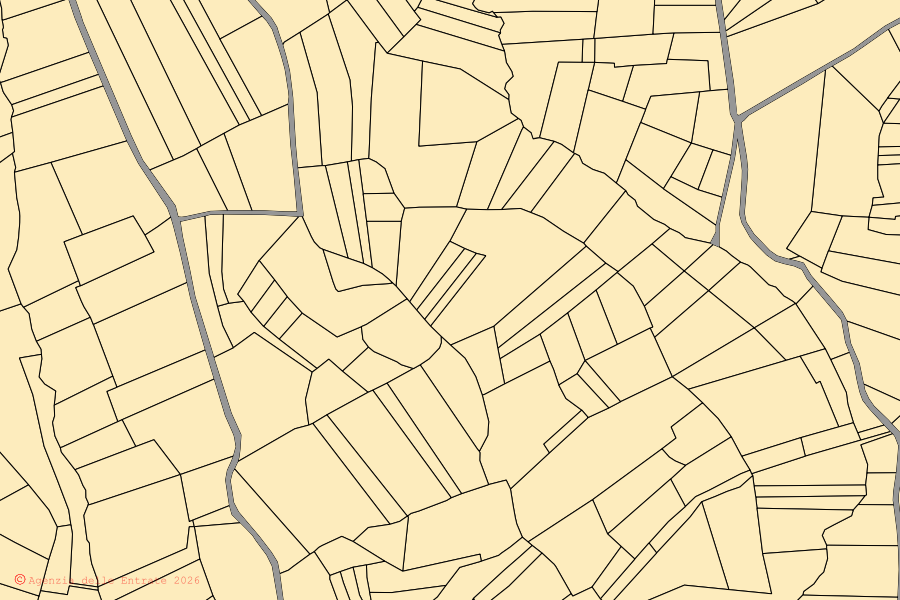 Mappa catastale del centro di Mombello Monferrato: particelle e fabbricati, cartografia Agenzia delle Entrate