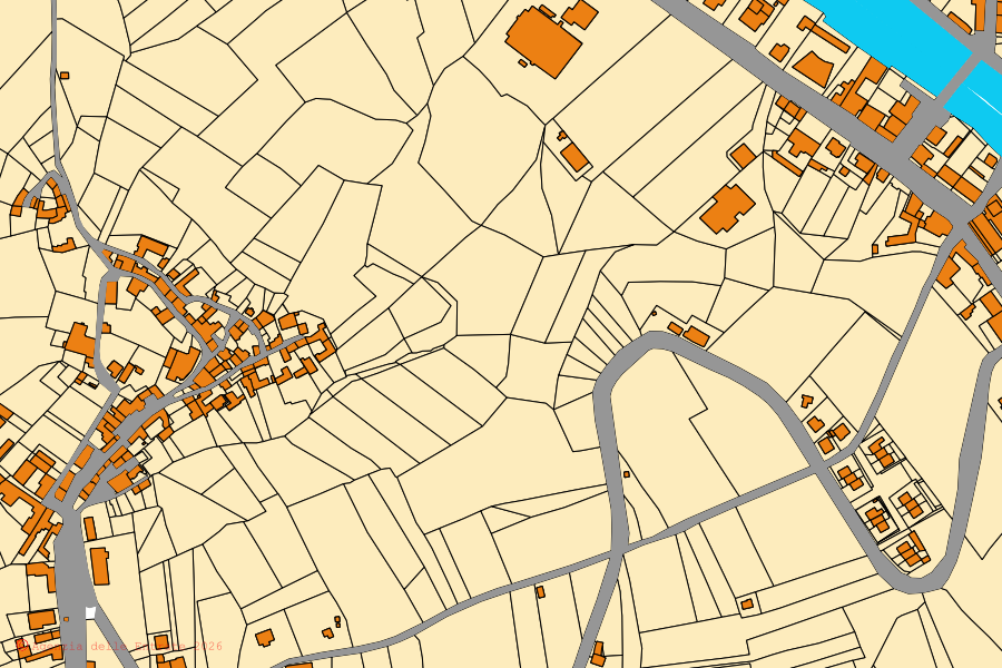 Mappa catastale del centro di Monleale: particelle e fabbricati, cartografia Agenzia delle Entrate