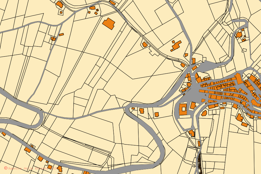 Mappa catastale del centro di Monsampolo del Tronto: particelle e fabbricati, cartografia Agenzia delle Entrate