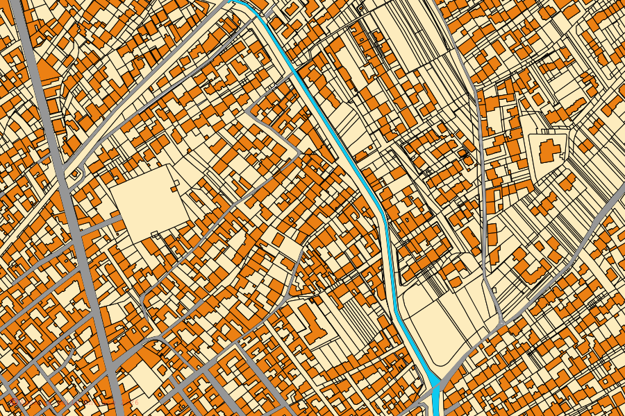 Mappa catastale del centro di Monserrato: particelle e fabbricati, cartografia Agenzia delle Entrate