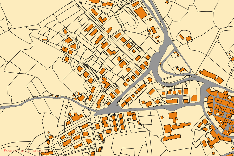 Mappa catastale del centro di Montaione: particelle e fabbricati, cartografia Agenzia delle Entrate