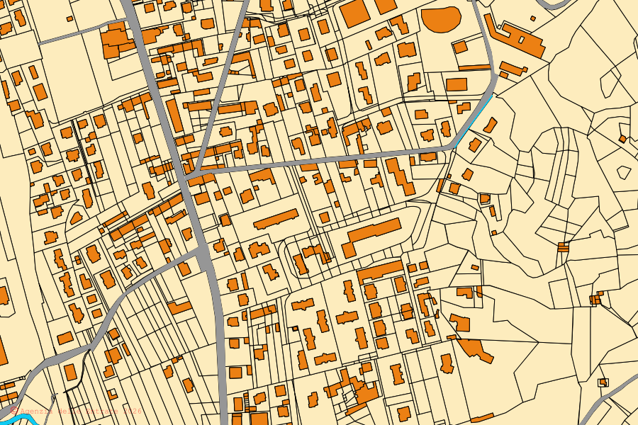 Mappa catastale del centro di Montalto Dora: particelle e fabbricati, cartografia Agenzia delle Entrate