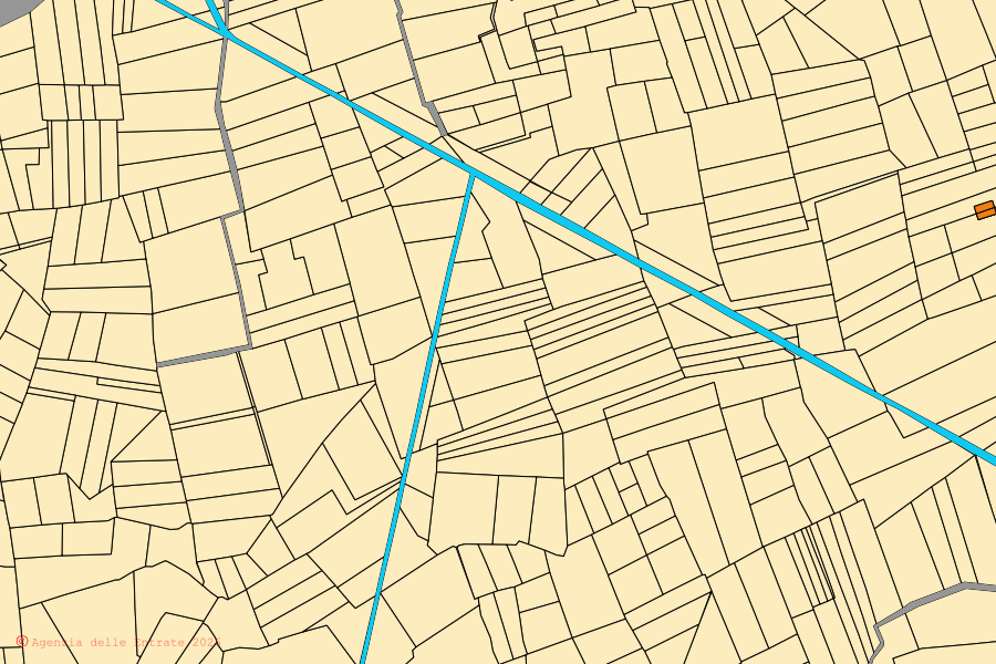 Mappa catastale del centro di Monte San Biagio: particelle e fabbricati, cartografia Agenzia delle Entrate