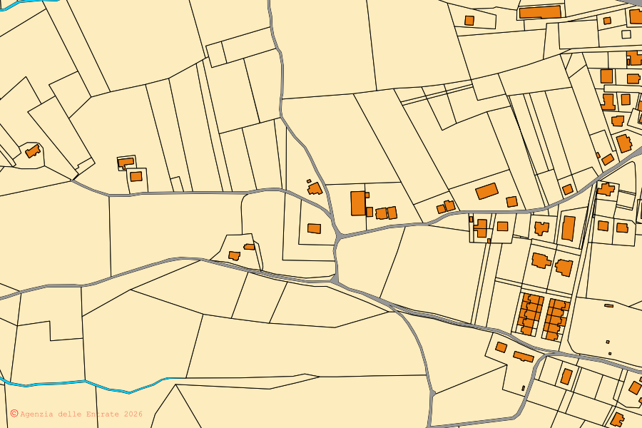 Mappa catastale del centro di Monte San Pietrangeli: particelle e fabbricati, cartografia Agenzia delle Entrate